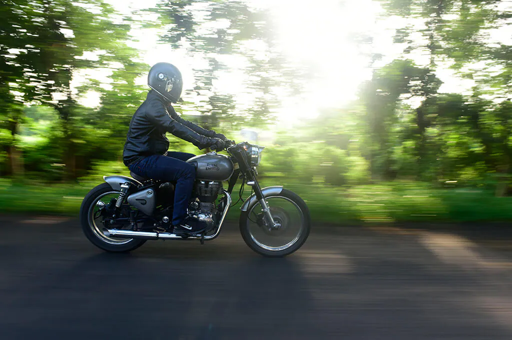 oyal Enfield Classic 350 Bobber custom build by JD Customs, vintage style, single seat, chrome Why this works: It describes the image for screen readers and search engines, specifying it's a custom build and highlighting key visual elements.